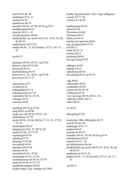 Larsen, Uffe Stikordsregister til Sydthy Årbøger 1984, 85, 86, 87.pdf