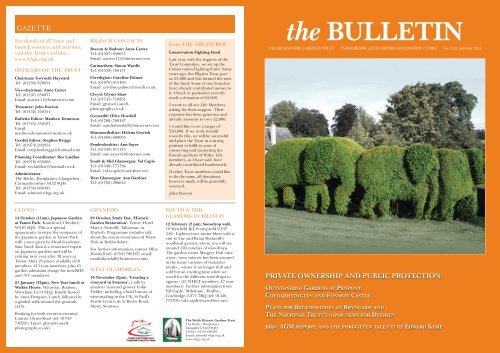 the BULLETIN - the Welsh Historic Gardens Trust (WHGT)