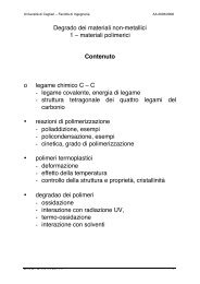 Degrado dei materiali non-metallici 1 â materiali polimerici ... - DipCIA