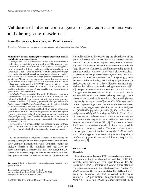 Validation of internal control genes for gene expression analysis in ...
