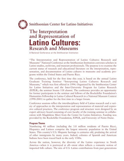 Research and Museums - Smithsonian Latino Center - Smithsonian ...