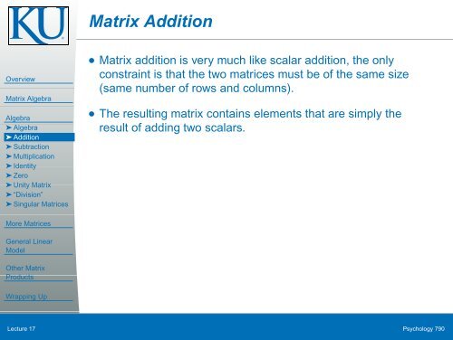 Chapter 5: Matrix Approaches to Simple Linear Regression