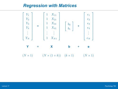 Chapter 5: Matrix Approaches to Simple Linear Regression