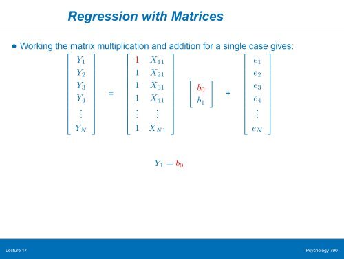 Chapter 5: Matrix Approaches to Simple Linear Regression