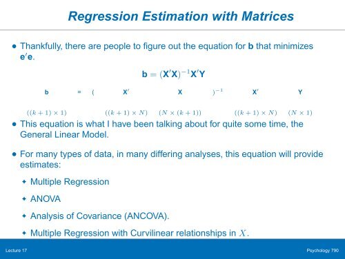 Chapter 5: Matrix Approaches to Simple Linear Regression