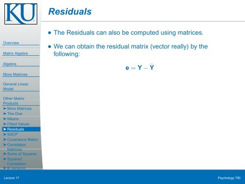 Chapter 5: Matrix Approaches to Simple Linear Regression