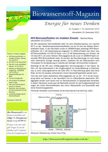 Energie fÄr neues Denken - Biowasserstoff-Magazin