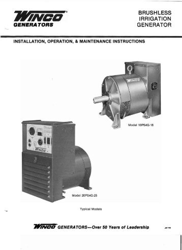 BRUSHLESS IRRIGATION GENERATOR - Winco Generators
