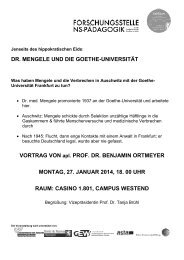 DR. MENGELE UND DIE GOETHE-UNIVERSITÄT VORTRAG VON ...