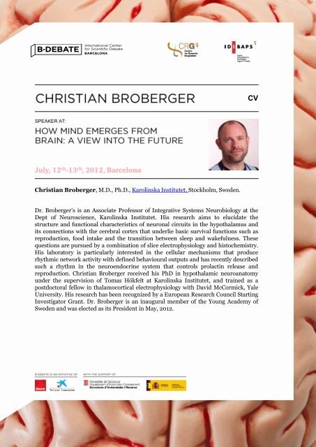 CV and abstract Christian Broberger - BÂ·Debate