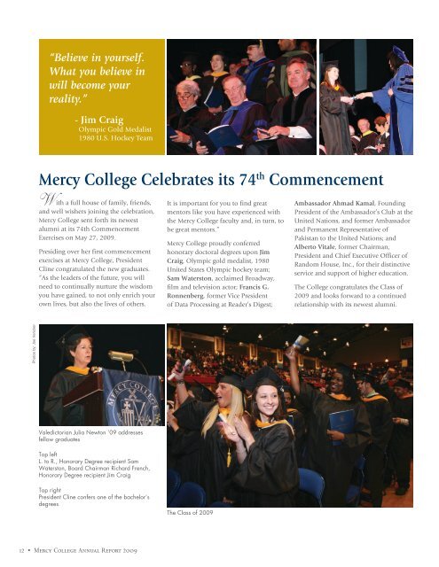 Mercy College Annual Report 2009