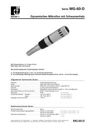 Datenblatt als PDF-Datei - HOLMCO - Holmberg Elektroakustik