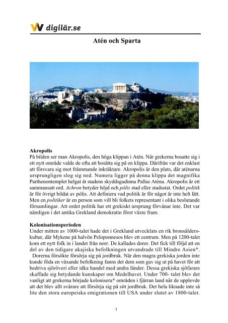 Sparta och Athen + frÃ¥gor.pdf / Adobe PDF document