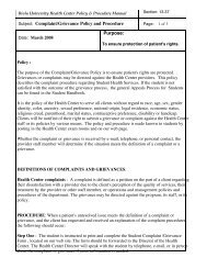 Complaint/Grievance Policy and Procedure Purpose - Biola University