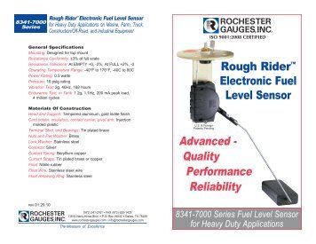 Rough Rider™ Electronic Fuel Level Sensor - Rochester Gauges, Inc.