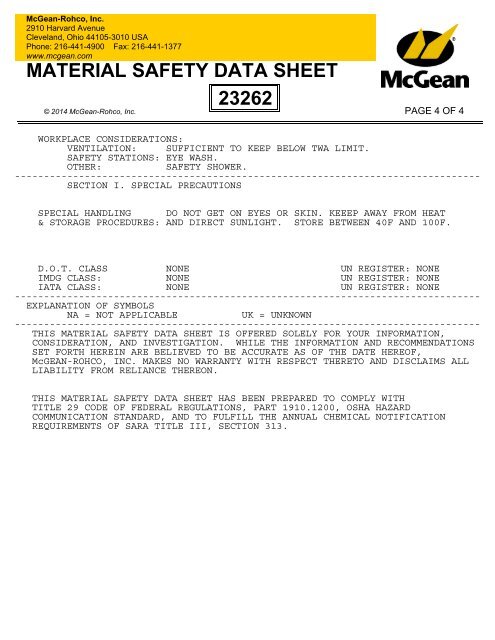 MSDS - McGean