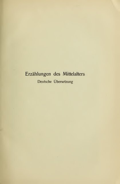 ErzÃ¤hlungen des Mittelalters in deutscher Ãbersetzung und ...