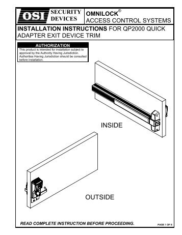 INSIDE OUTSIDE - OSI Security Devices