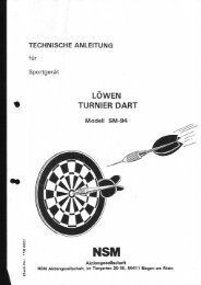 Technische Anleitung Löwen Turnier Dart HB8 - Funworld