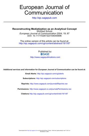 Reconstructing Mediatization as an Analytical Concept