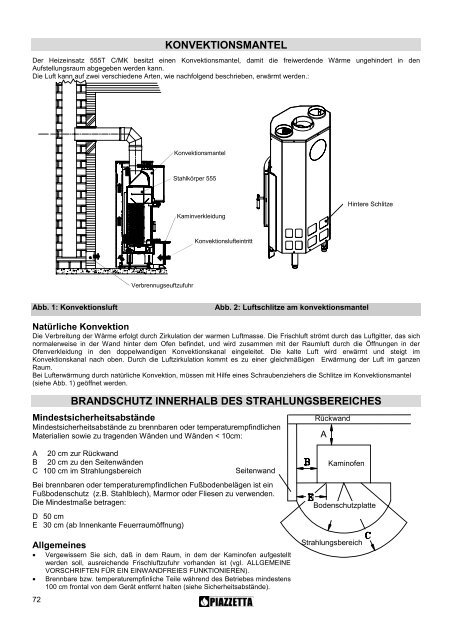 Stufa 555 T C/MK per rivestimenti COSTELLAZIONI Kaminofen 555 ...