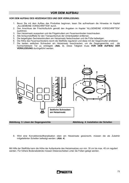 Stufa 555 T C/MK per rivestimenti COSTELLAZIONI Kaminofen 555 ...