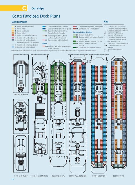 Costa Favolosa Deck Plans Costa Favolosa Deck Plans