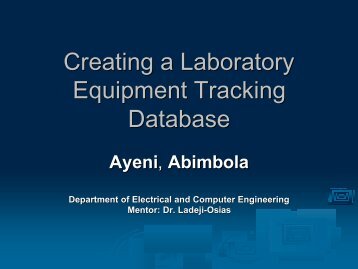 Creating a Laboratory Equipment Tracking Database