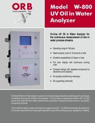 Model W-800 UV Oil in Water Analyzer - OrbInstruments.com