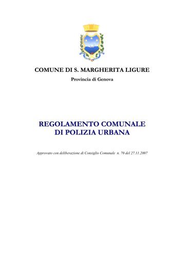 regolamento comunale di polizia urbana - Comune di Santa ...