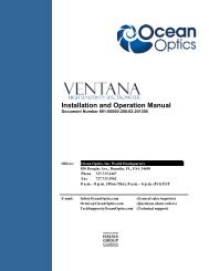 Ventana Installation and Operation Manual - Ocean Optics