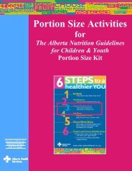 Activities For The Alberta Nutrition Guidelines Portion Size Kit ...
