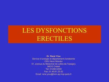 les dysfonctions erectiles - Service d'Urologie CHU Henri Mondor