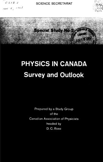 Physics In Canada - Survey and Outlook - ArtSites
