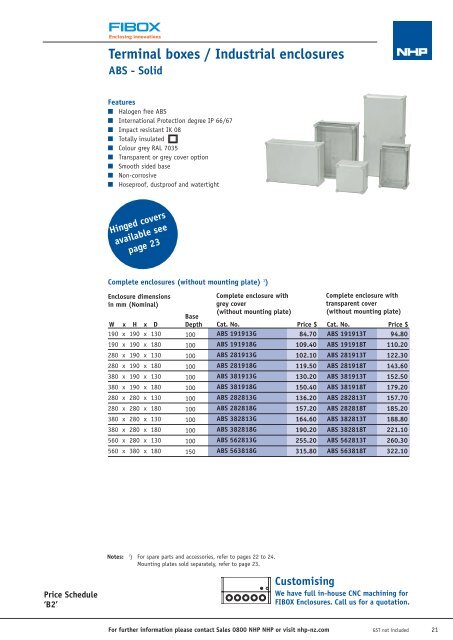Download the NHP Fibox Enclosure Customising Brochure