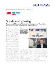 MM-Maschinenmarkt Daily - METAV - bei der SCHIESS GmbH