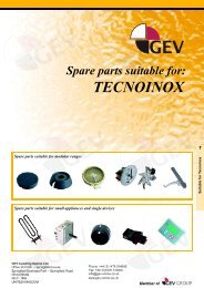 Spare parts suitable for: TECNOINOX - GEV