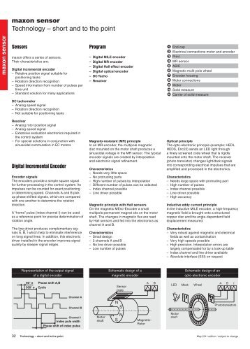 maxon sensor Technology – short and to the point - Maxon Motor ag