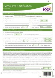 Dental - Pre-Certification Form - Vhi