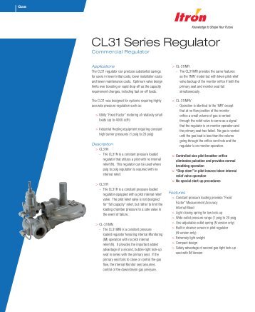 to download the Itron CL31R Gas Pressure Regulator ... - Burnerparts