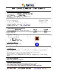 Chrisal CMF-240 Heavy-Duty Degreaser MSDS