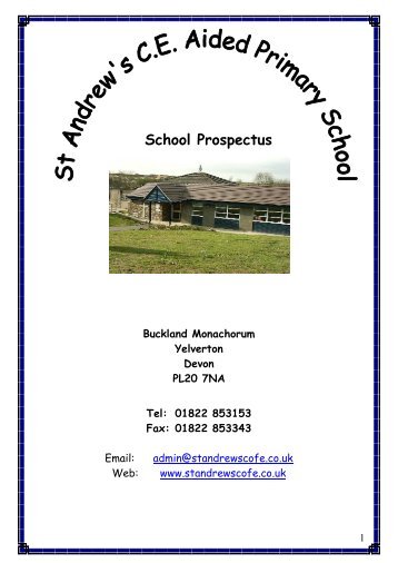 School Prospectus - St Andrew's Church of England (Aided) Primary ...