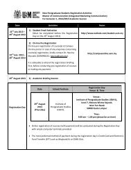 New Postgraduate Students Registration Activities Master of ...