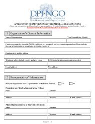 Application Form for Non-Governmental Organizations