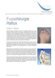 Fusschirurgie Hallux - in der etzelclinic