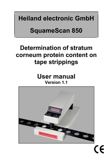 User manual Heiland electronic GmbH SquameScan 850