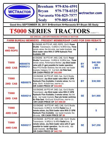 T5000 SERIES TRACTORS