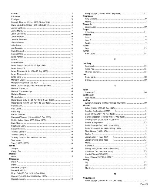 Descendants of Jean Marie Gauthe - Lagenealogy.net