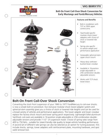 Bolt-On Front Coil-Over Shock Conversion - Total Control Products