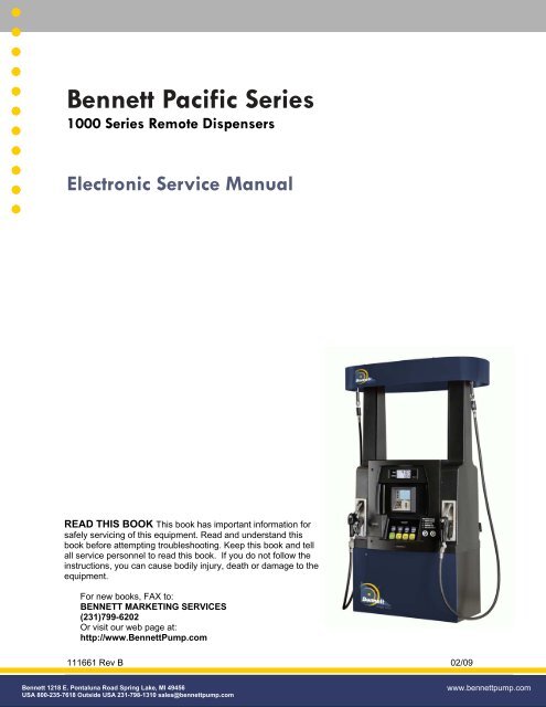 111661 Man.-Service Pacific Service Manual Sec A ... - Bennett Pump